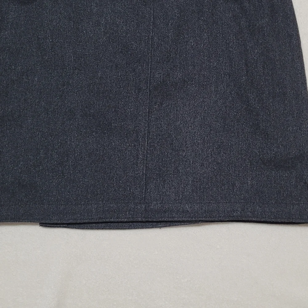 90s Vintage GAP Charcoal Gray Wool Blend Micro Mini Wrap Skirt 6 - Picture 7 of 10